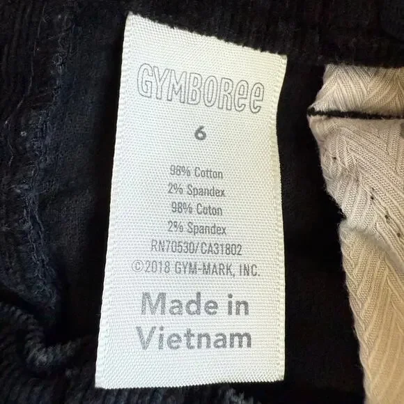 Gymboree Boys Corduroy Straight Leg Black Cotton Pants 6 - Picture 7 of 9
